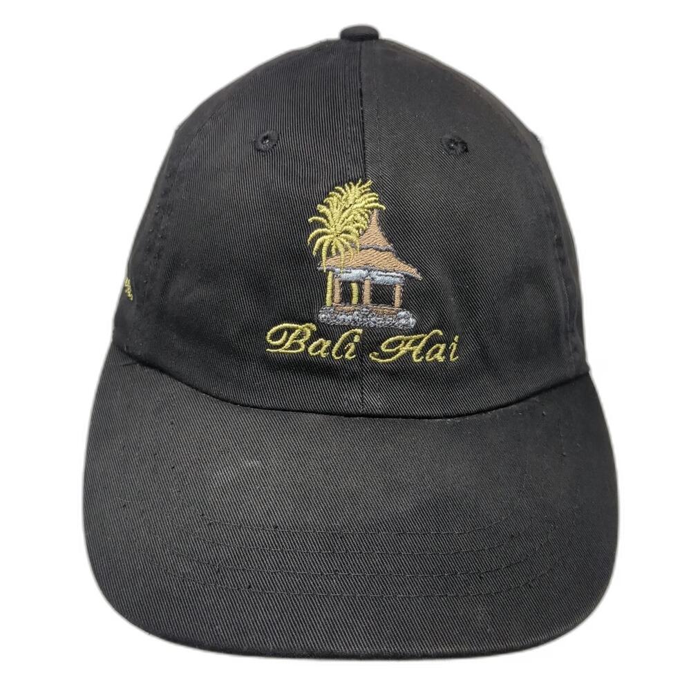 Ahead Bali Hai Las Vegas Baseball Cap Black OSFM Adjustable Slideback Hat Tiki